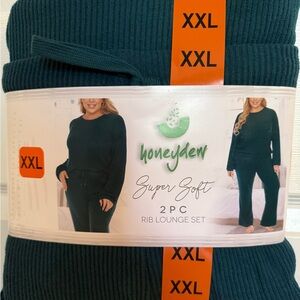 Honeydew USA Super Soft Rib Lounge Set - Dark Green
